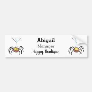 Funny cute fluffy spider cartoon bumper sticker