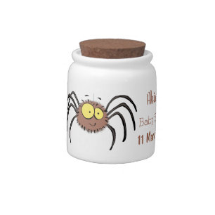 Funny cute fluffy spider cartoon candy jar