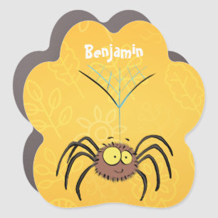 Funny cute fluffy spider cartoon car magnet