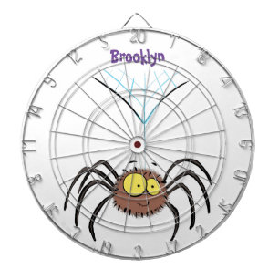 Funny cute fluffy spider cartoon dart board