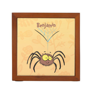 Funny cute fluffy spider cartoon desk organizer