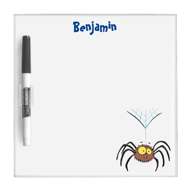 Funny cute fluffy spider cartoon dry erase board (Front)