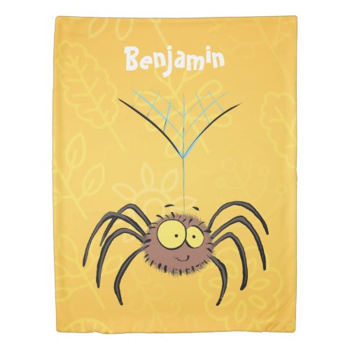 Funny cute fluffy spider cartoon duvet cover