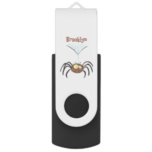 Funny cute fluffy spider cartoon flash drive
