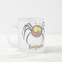 Funny cute fluffy spider cartoon