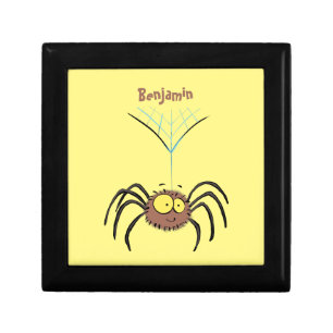 Funny cute fluffy spider cartoon gift box