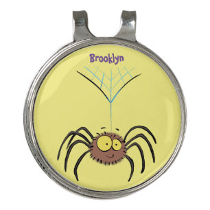 Funny cute fluffy spider cartoon golf hat clip