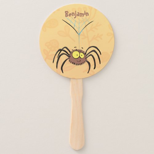 Funny cute fluffy spider cartoon hand fan