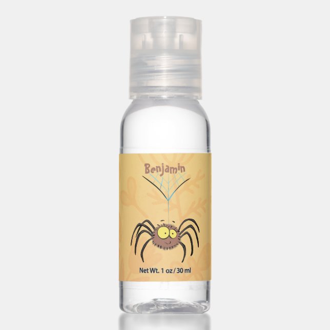 Funny cute fluffy spider cartoon hand sanitizer (Front)