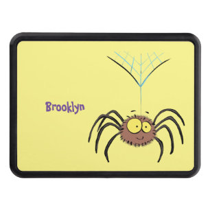 Funny cute fluffy spider cartoon hitch cover