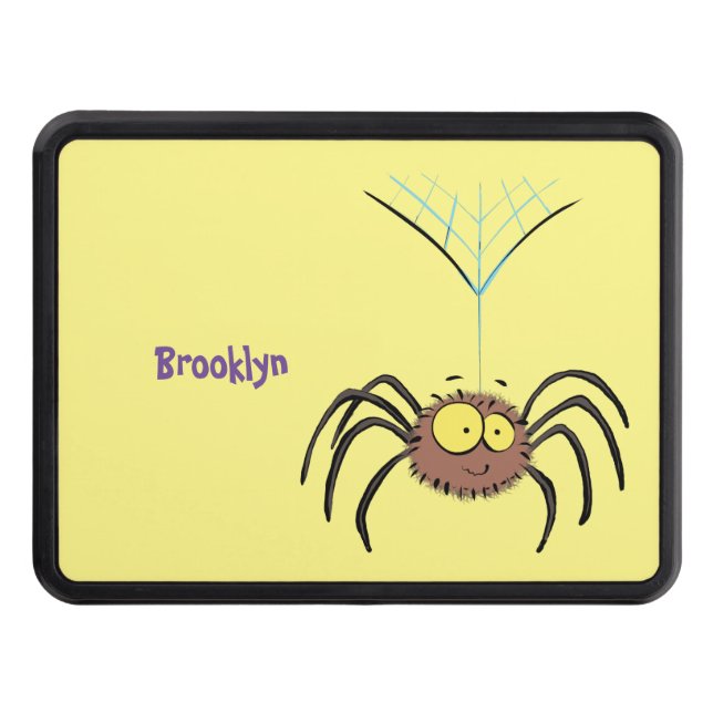 Funny cute fluffy spider cartoon hitch cover (Front)