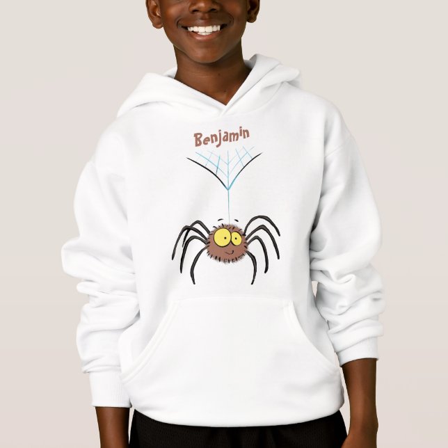 Funny cute fluffy spider cartoon hoodie (Front)