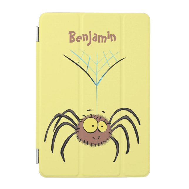Funny cute fluffy spider cartoon iPad mini cover (Front)