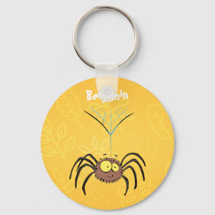 Funny cute fluffy spider cartoon keychain
