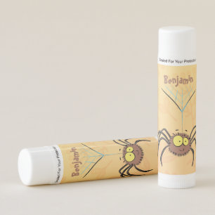 Funny cute fluffy spider cartoon lip balm