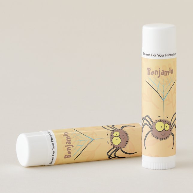 Funny cute fluffy spider cartoon lip balm (Front)