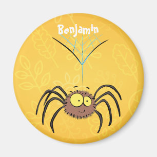 Funny cute fluffy spider cartoon magnet