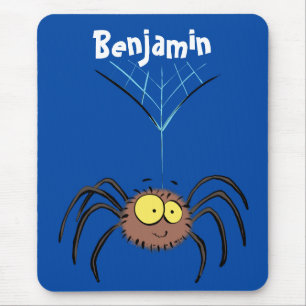 Funny cute fluffy spider cartoon mouse pad