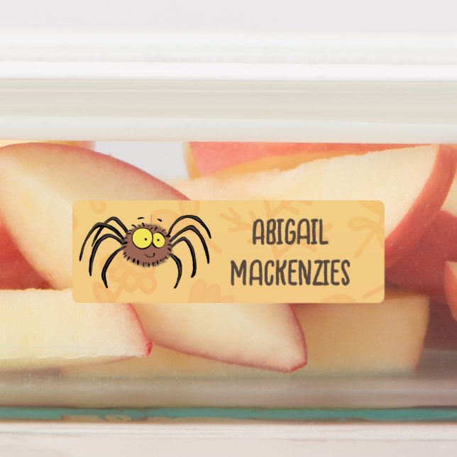 Funny cute fluffy spider cartoon personalized labels (Affixed)