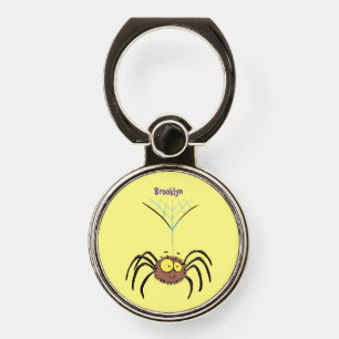 Funny cute fluffy spider cartoon phone ring stand