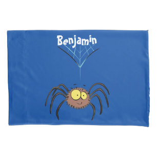 Funny cute fluffy spider cartoon pillow case