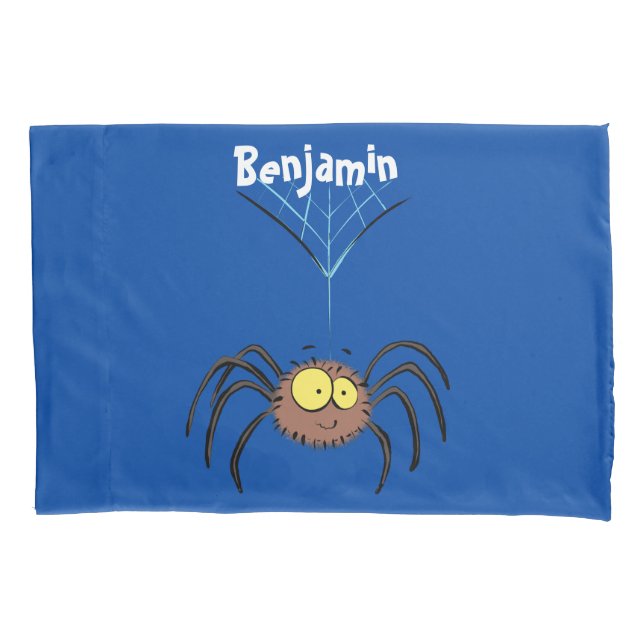 Funny cute fluffy spider cartoon pillow case (Front)