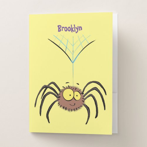 Funny cute fluffy spider cartoon pocket folder Funny cute fluffy spider cartoon pocket folder