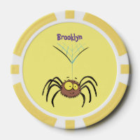 Funny cute fluffy spider cartoon