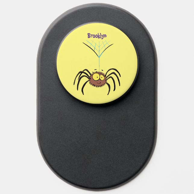 Funny cute fluffy spider cartoon PopSocket (Popsocket)