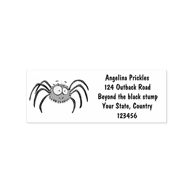 Funny cute fluffy spider cartoon rubber stamp (Imprint)