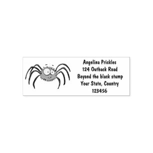 Funny cute fluffy spider cartoon self-inking stamp