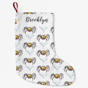 Funny cute fluffy spider cartoon small christmas stocking