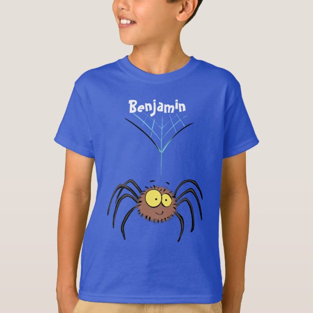 Funny cute fluffy spider cartoon T-Shirt (Front)