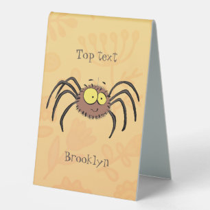 Funny cute fluffy spider cartoon table tent