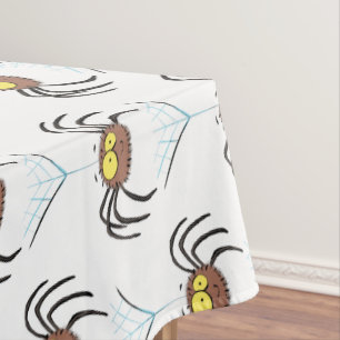 Funny cute fluffy spider cartoon tablecloth
