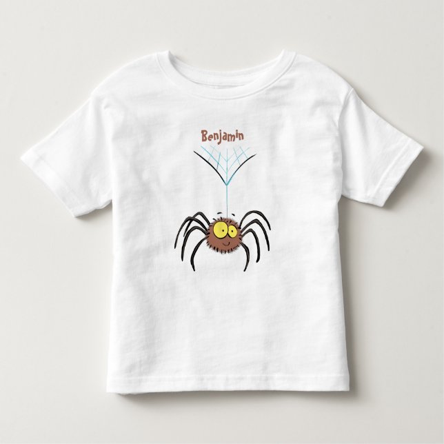 Funny cute fluffy spider cartoon toddler t-shirt (Front)