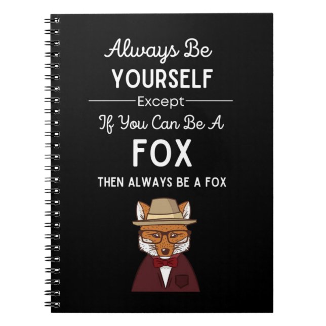 Funny Cute Fox Animal Gifts Forest Fun Modern Notebook (Front)