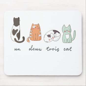 Funny Cute French Cat Mouse Pad by OblivionHead at Zazzle