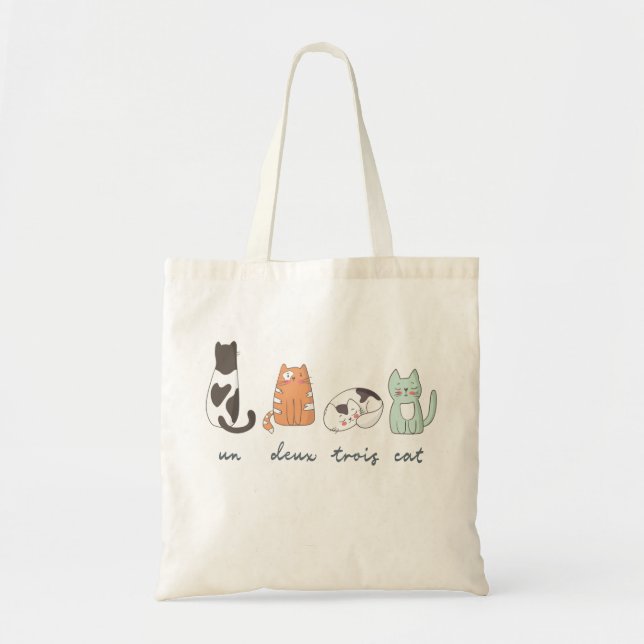 Funny Cute French Cat Tote Bag (Front)