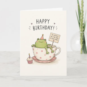 Funny Cute Frog Birthday Wishes Greeting Card