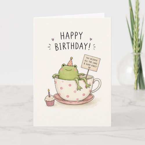 Funny Cute Frog Birthday Wishes Greeting Card