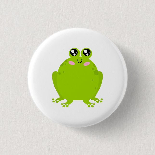 Funny Cute Frog Button (Front)