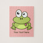 Funny Cute Frog Cartoon Kids Jigsaw Puzzle at Zazzle