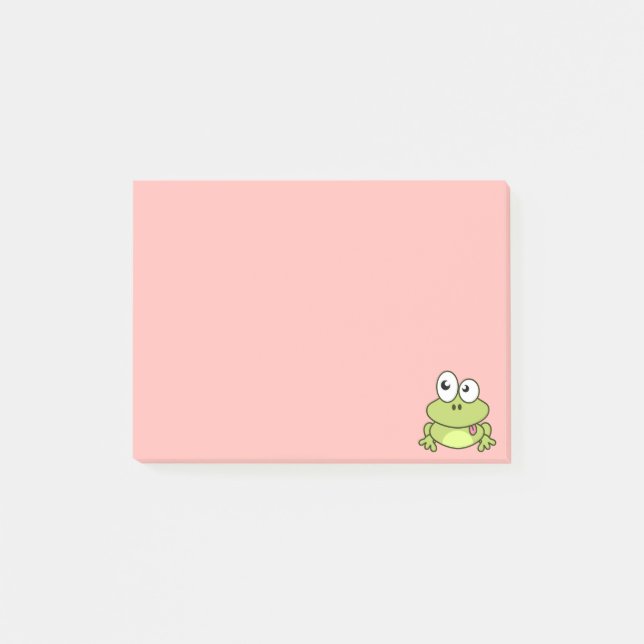 Funny cute frog cartoon kids post-it notes (Front)