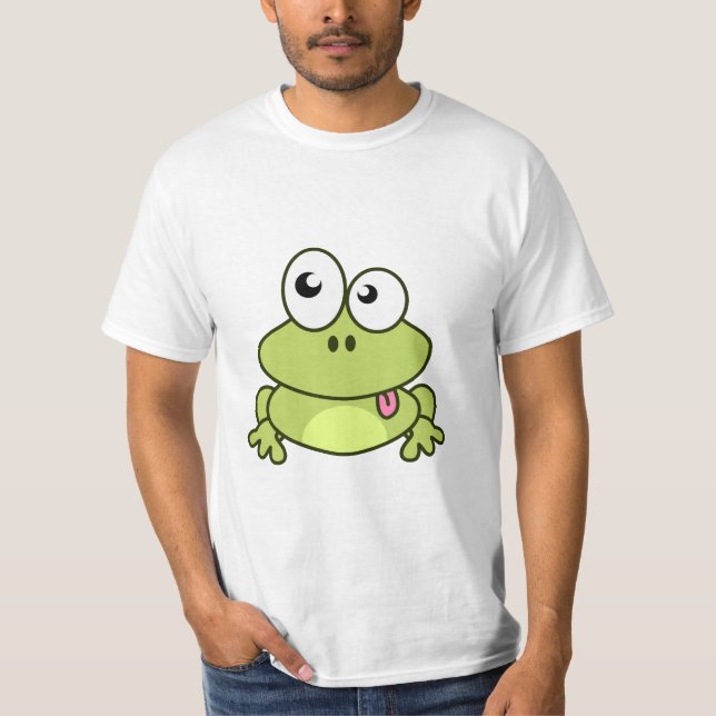 Funny cute frog cartoon man T-Shirt (Front)