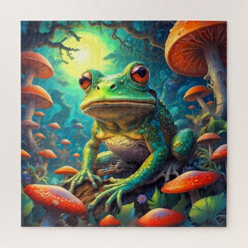 Funny Cute Frog Sitting  jigsaw puzzle