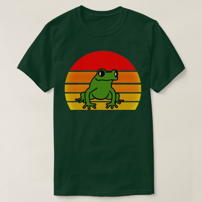 Funny cute frog sunset sunrise summer Gifts  1  T-Shirt (Design Front)