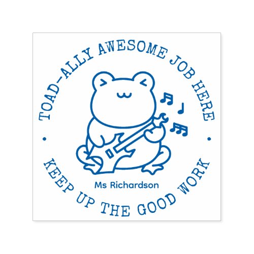 Funny Cute Frog Totally Awesome Job Teacher Praise Self_inking Stamp