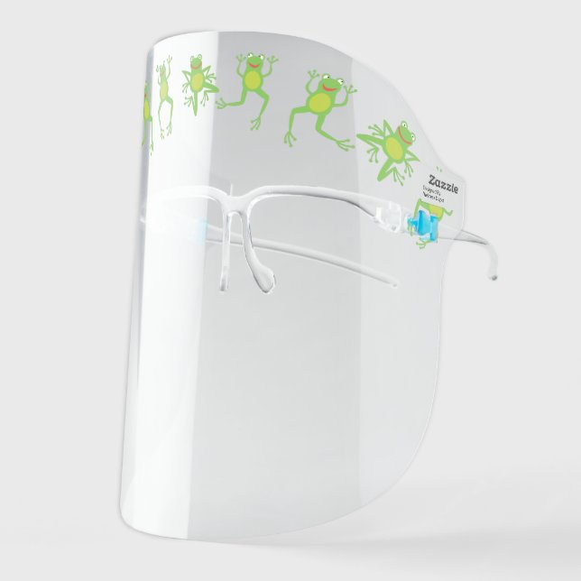 Funny Cute Frogs Kids Face Shield (Front Left)