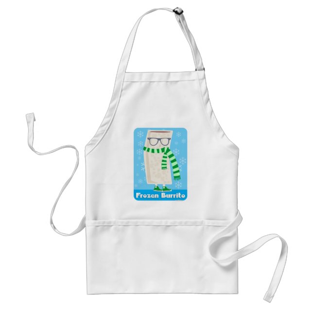 Funny Cute Frozen Burrito Cartoon Character Adult Apron (Front)